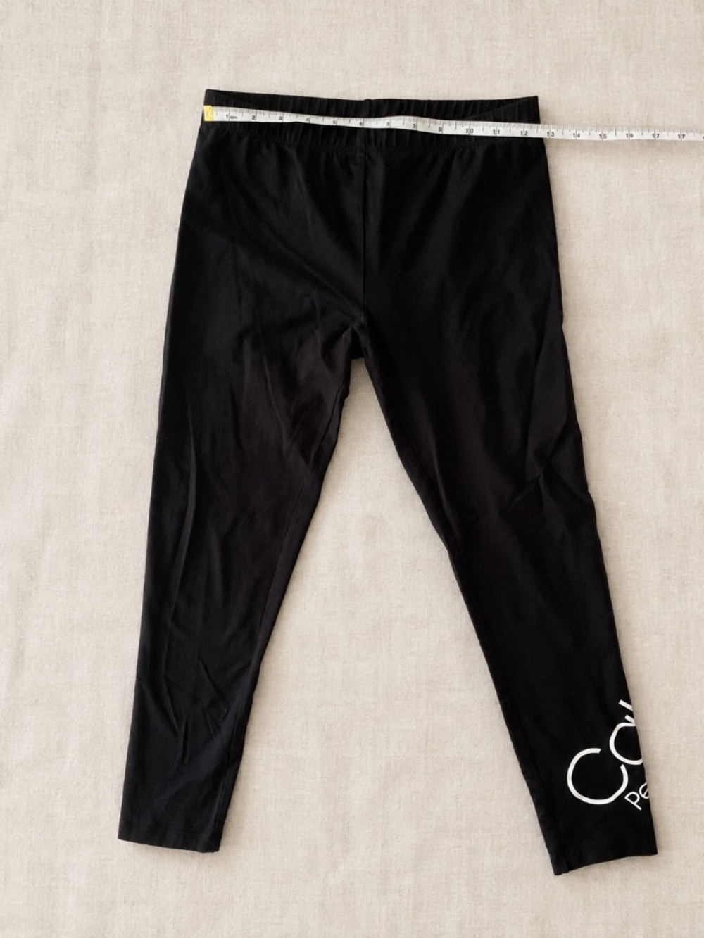 Calvin Klein Performance Girls L 12/14 Black Logo Cotton Leggings